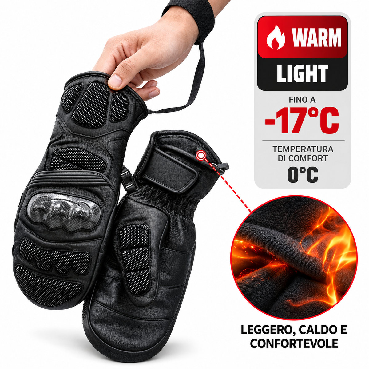 Muffole da Sci Race con Protezione in Carbonio e HIPORA®